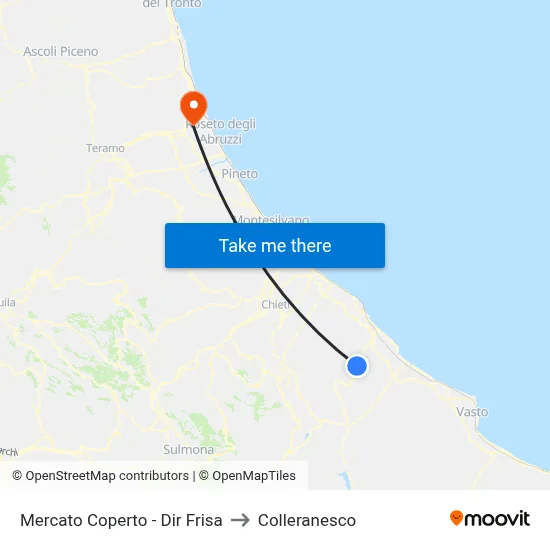 Mercato Coperto - Dir Frisa to Colleranesco map