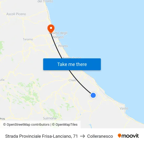 Strada Provinciale Frisa-Lanciano, 71 to Colleranesco map