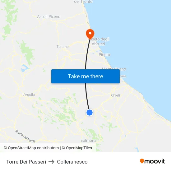 Torre Dei Passeri to Colleranesco map