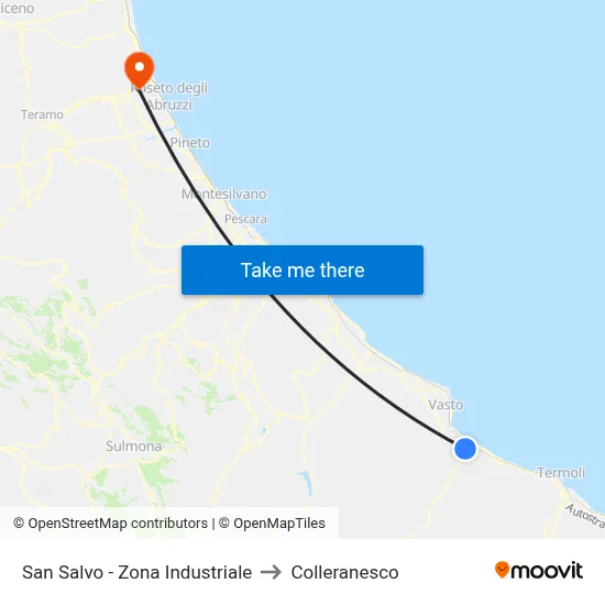 San Salvo - Zona Industriale to Colleranesco map