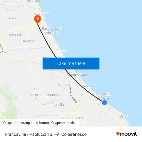 Francavilla - Paolucci 13 to Colleranesco map