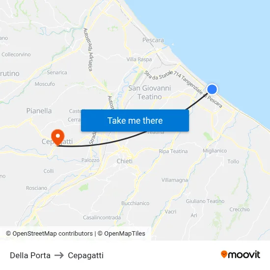 Della Porta to Cepagatti map