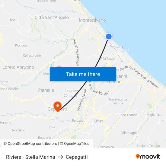 Riviera - Stella Marina to Cepagatti map