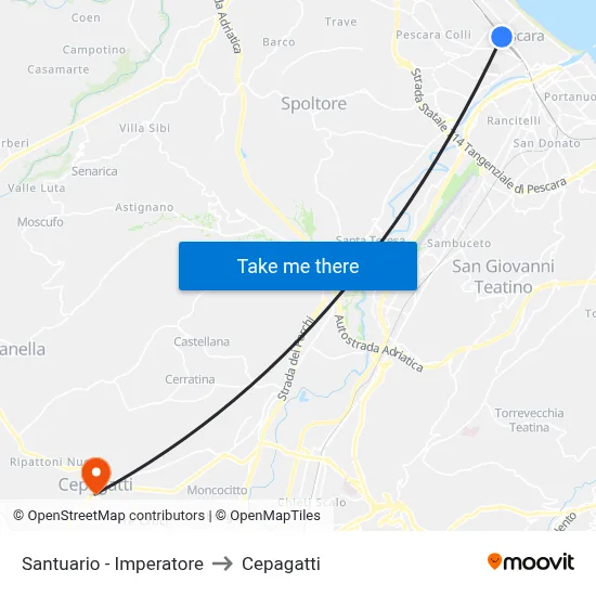 Santuario - 7 to Cepagatti map