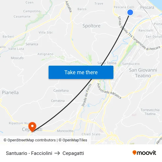 Sanctuary - Facciolini to Cepagatti map