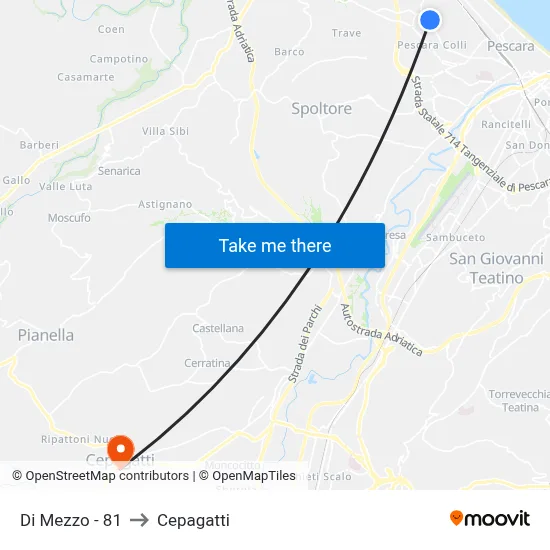Di Mezzo - 81 to Cepagatti map