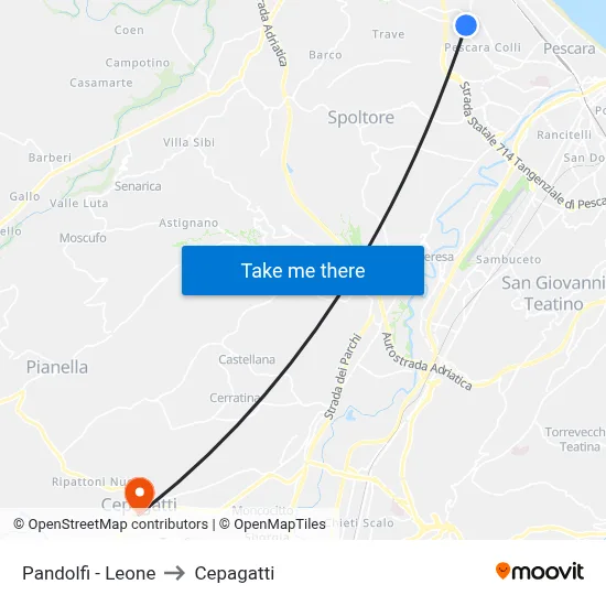 Pandolfi - Leone to Cepagatti map