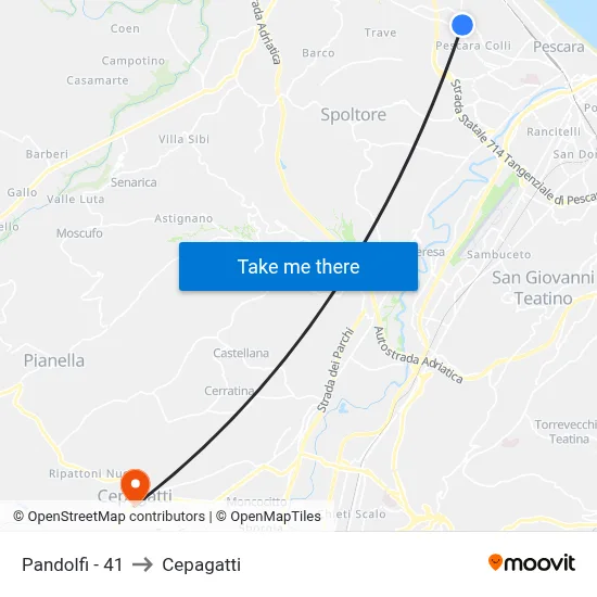 Pandolfi - 41 to Cepagatti map