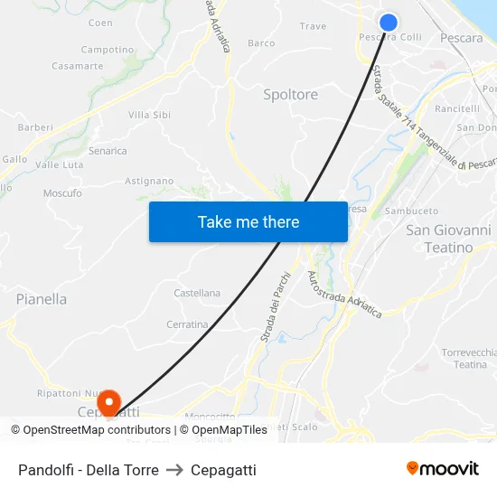 Pandolfi - Della Torre to Cepagatti map