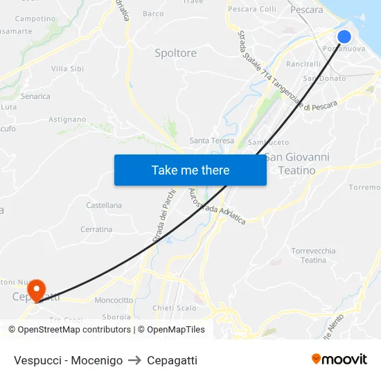 Vespucci - Mocenigo to Cepagatti map