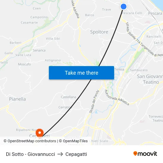 Di Sotto - Giovannucci to Cepagatti map