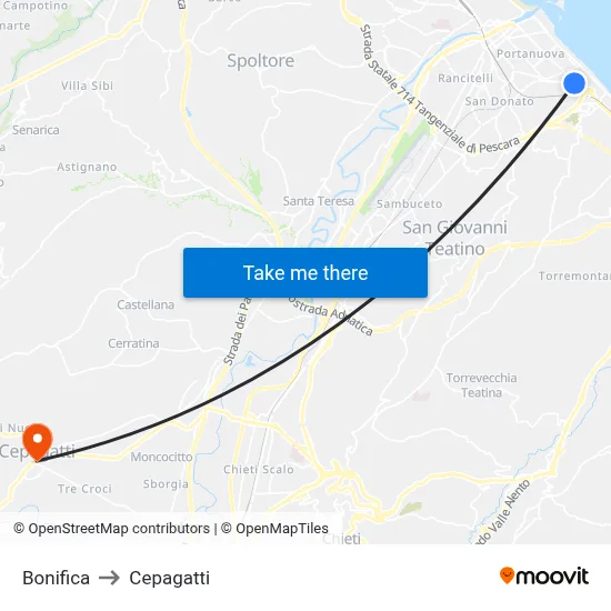 Reclamation to Cepagatti map