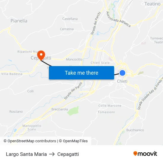 Largo Santa Maria to Cepagatti map