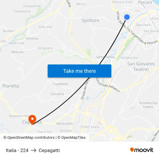 Italia - 224 to Cepagatti map
