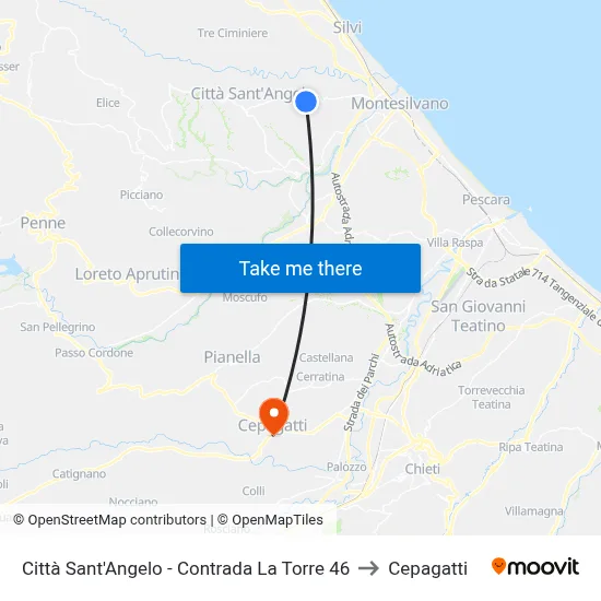 Città Sant'Angelo - La Torre District 46 to Cepagatti map