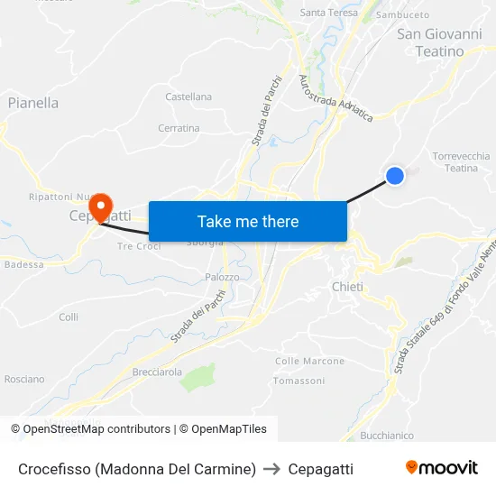 Crucifix (Madonna Del Carmine) to Cepagatti map
