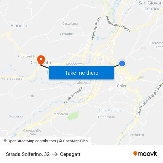 Solferino Street, 32 to Cepagatti map