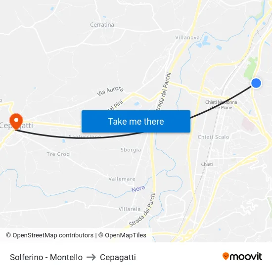 Solferino - Montello to Cepagatti map