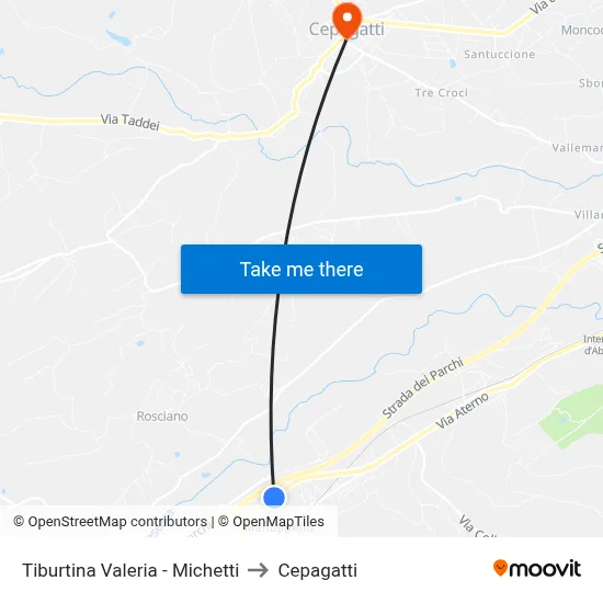 Tiburtina Valeria - Michetti to Cepagatti map