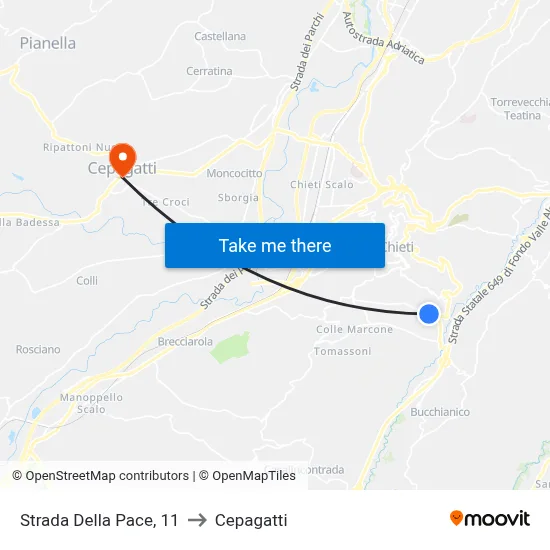 Peace Road, 11 to Cepagatti map