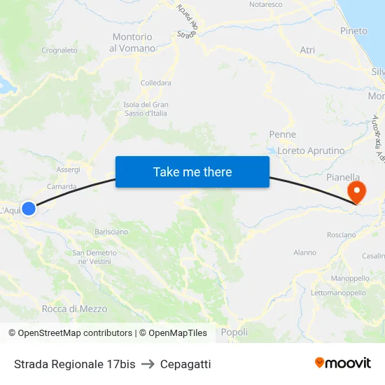 Strada Regionale 17bis to Cepagatti map