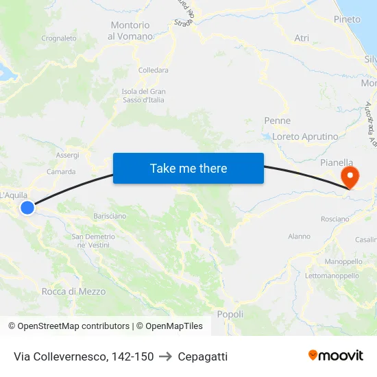 Via Collevernesco, 142-150 to Cepagatti map