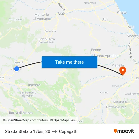 Strada Statale 17bis, 30 to Cepagatti map
