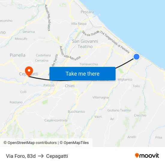 Via Foro, 83d to Cepagatti map