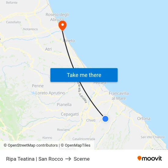 Ripa Teatina | San Rocco to Scerne map