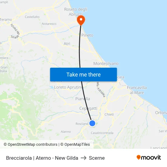 Brecciarola | Aterno - New Gilda to Scerne map