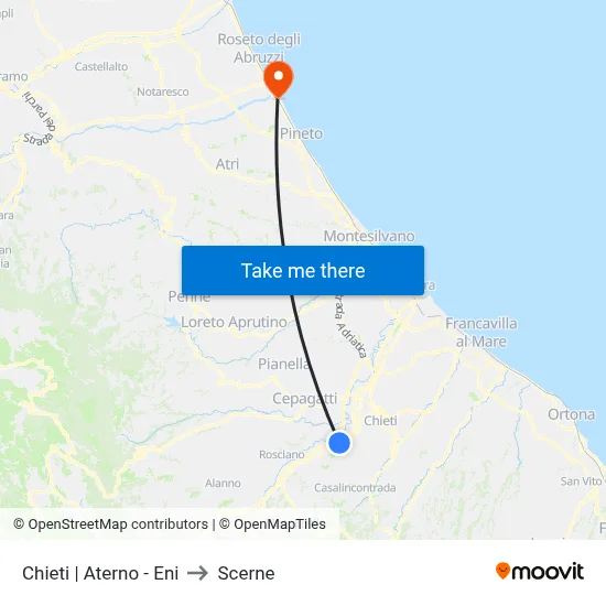 Chieti | Aterno - Eni to Scerne map