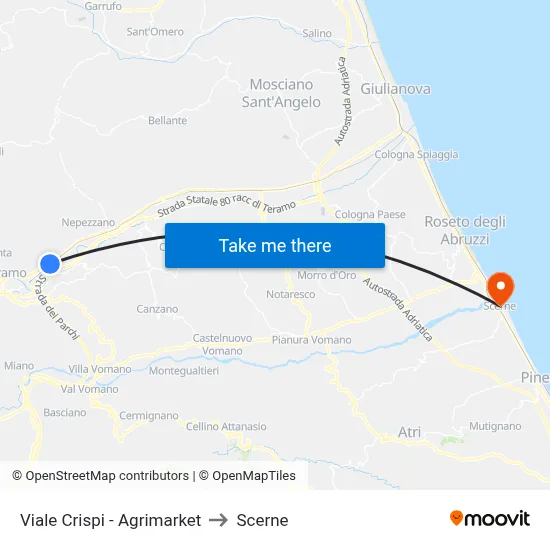 Crispi Avenue - Agrimarket to Scerne map