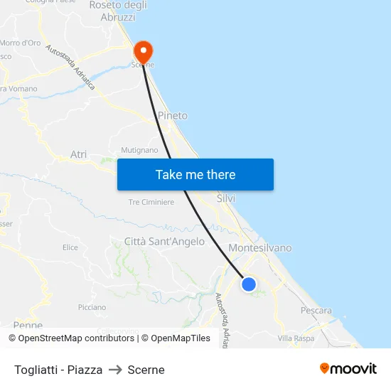 Togliatti - Square to Scerne map