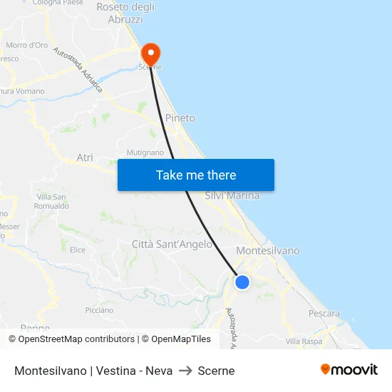 Montesilvano | Vestina - Neva to Scerne map