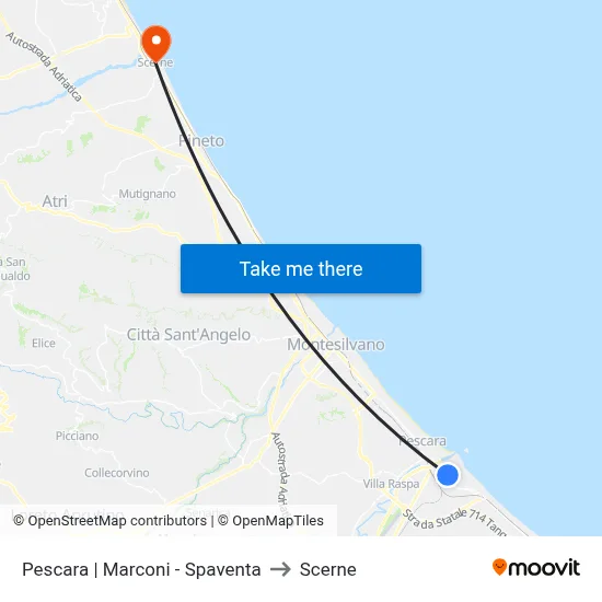 Pescara | Marconi - Spaventa to Scerne map