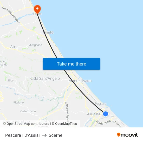 Pescara | D'Assisi to Scerne map