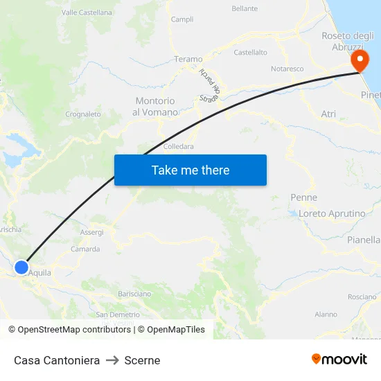 Cantoniera House to Scerne map