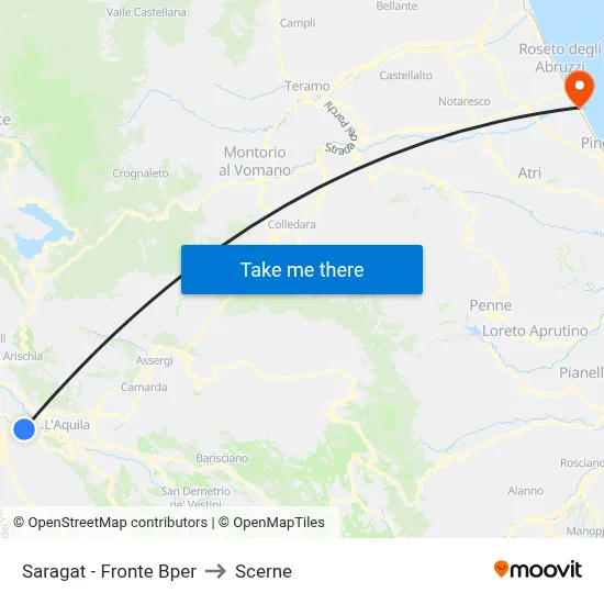 Saragat - Opposite Bper to Scerne map