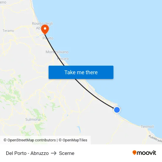 Del Porto - Abruzzo to Scerne map