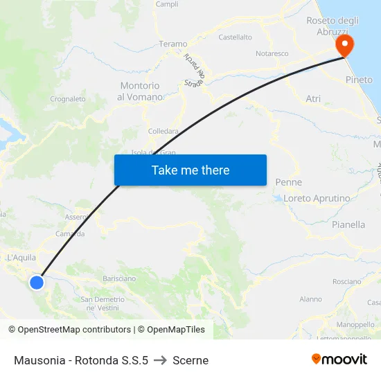 Mausonia - SS5 Roundabout to Scerne map