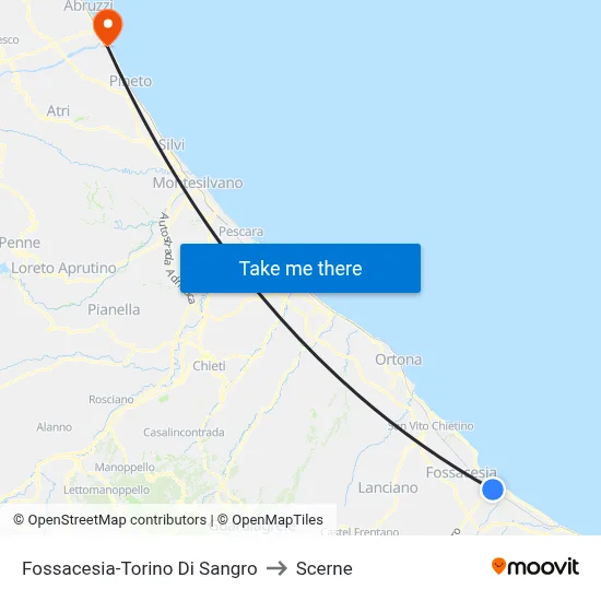 Fossacesia-Torino Di Sangro to Scerne map