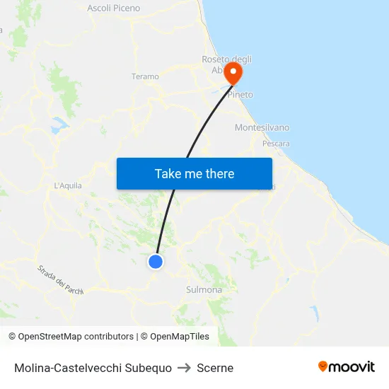 Molina-Castelvecchi Subequo to Scerne map