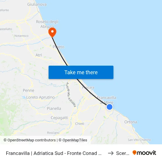 Francavilla | Adriatica Sud - Fronte Conad Magorà to Scerne map