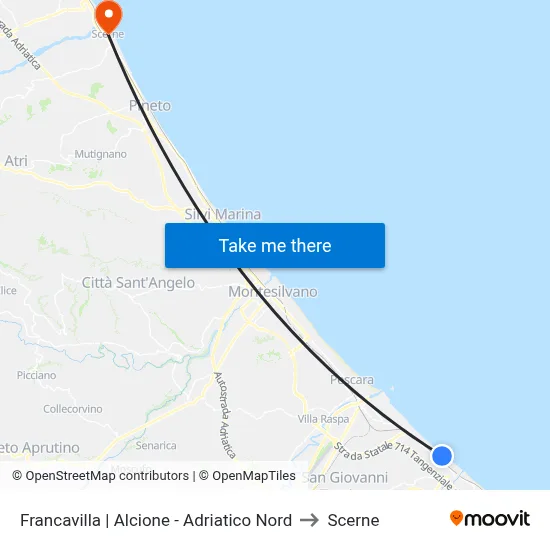 Francavilla | Alcione - Adriatico Nord to Scerne map
