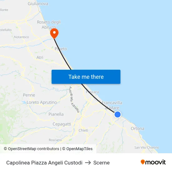 Guardian Angels Square Terminal to Scerne map