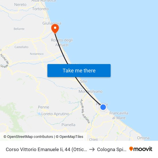Corso Vittorio Emanuele Ii, 44 (Ottica Salvatore) to Cologna Spiaggia map