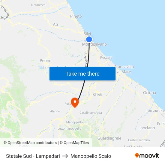 South State Road - Lighting Store to Manoppello Station map