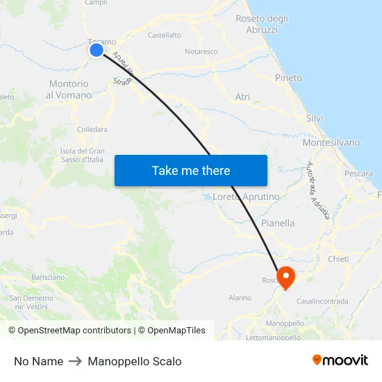 No Name to Manoppello Station map