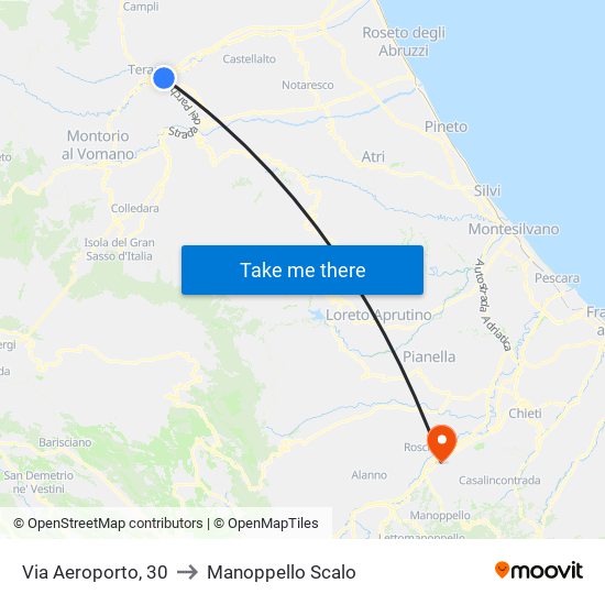 Via Aeroporto, 30 to Manoppello Scalo map