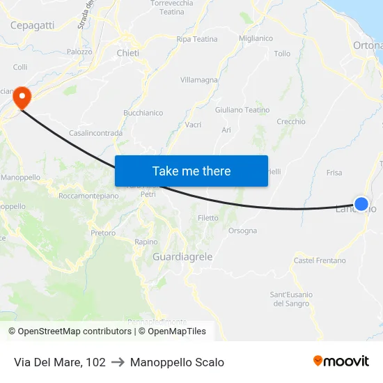 Sea Street, 102 to Manoppello Station map